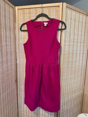 J. Crew Sleeveless Magenta Fit-and-Flare Dress